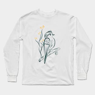 Minimal bird illustration Long Sleeve T-Shirt